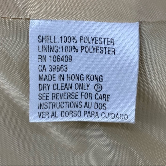 Vintage Tahari Arthur Levine Blazer Beige Lined Shoulder Pads Petite 6 - Picture 8 of 8